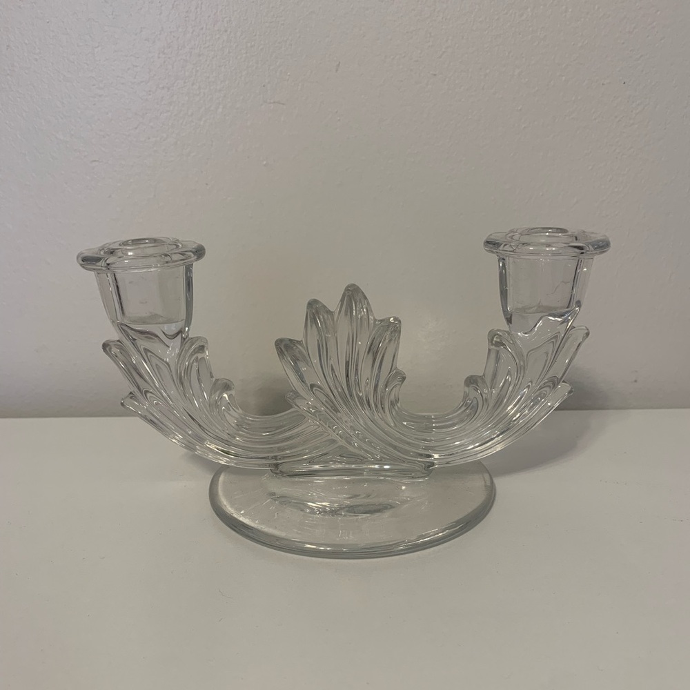 Vintage Fostoria Crystal two candle holder